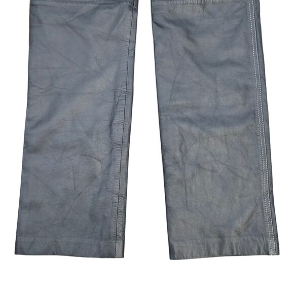 VTG Y2K Leather Pants Tommy Hilfiger Size 10 Black Straight Leg Vintage Piece - Picture 9 of 11